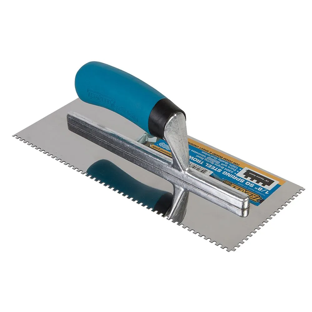 Troxell Square Notch Stainless Steel Trowel 1/8″ x 1/8″