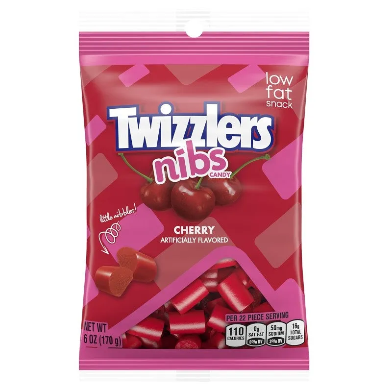 Twizzlers CN12 Candy, Nutritional Information: 1 g Total Fat, 0.5 g Saturated Fat, 65 mg Sodium, Cherry, 6 oz Bag (Pack of 12)