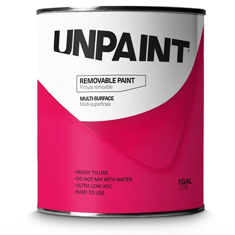 UNPAINT 300 0002 000001 Removable Paint, White, 1 gal, 128 to 170 sq-ft Coverage Area (Pack of 4)