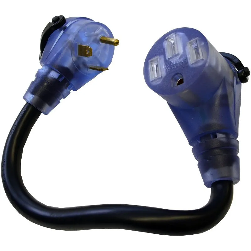 US Hardware RV-346B Adapter, 50 A Female, 30 A Male, 120 V, Female, Male, 10 AWG Cable