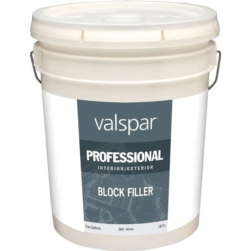 Valspar 044.0000589.008 Professional Block Filler, White, Liquid, 5 gal Pail