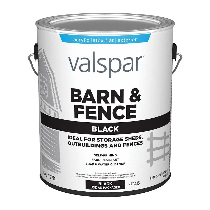 Valspar 3711435 Barn and Fence Paint, Black, 1 gal