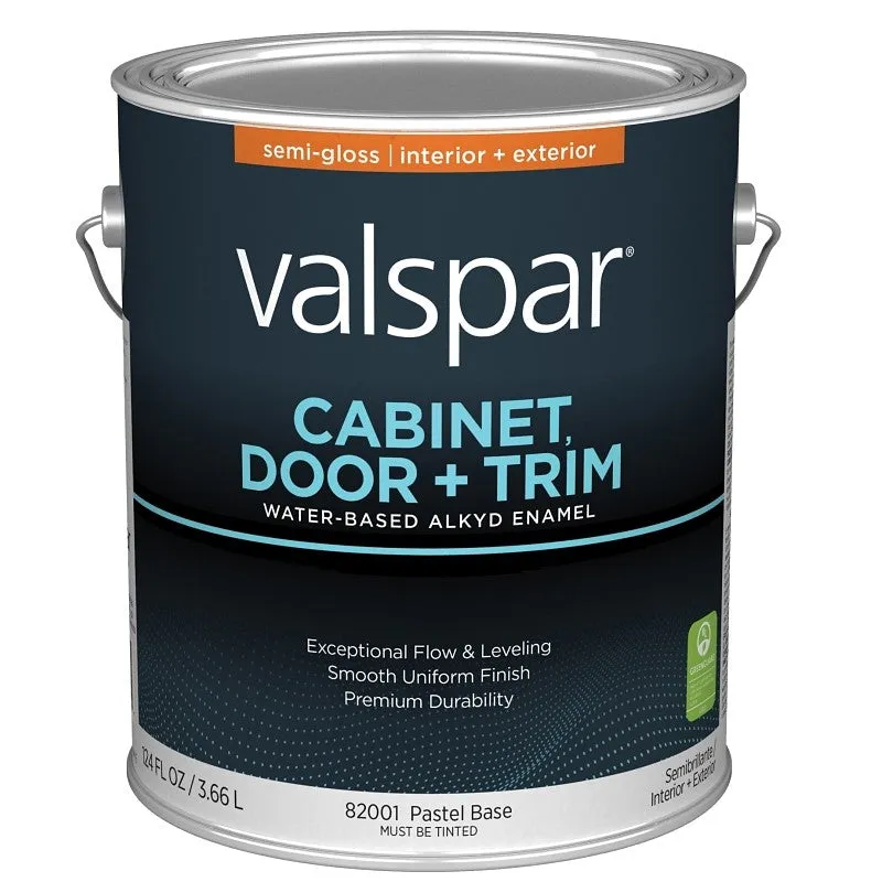 Valspar 8200 028.0082001.007 Cabinet, Door and Trim Paint Enamel, Water Base, Semi-Gloss Sheen, Pastel Base, 1 gal (Pack of 4)