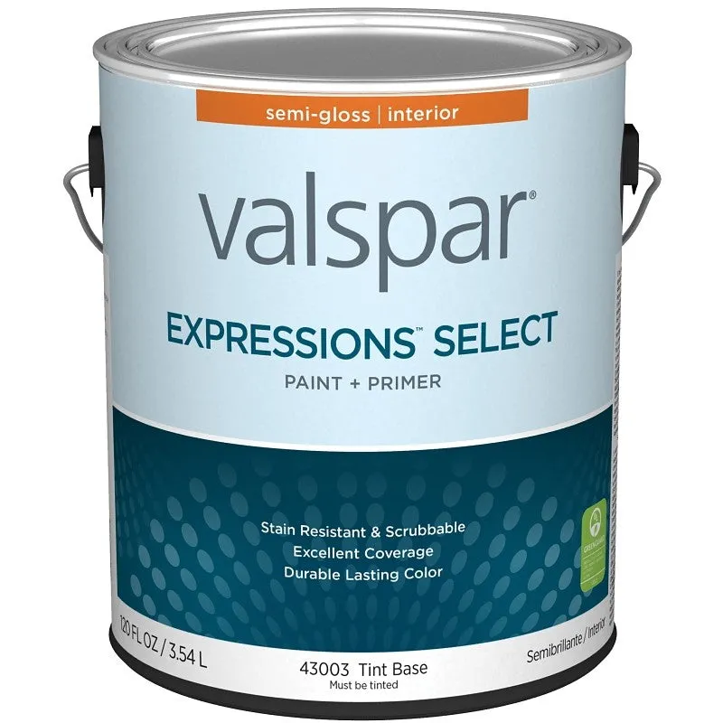 Valspar Expressions Select 4300 028.0043003.007 Latex Paint, Acrylic Base, Semi-Gloss Sheen, Tint Base, 1 gal (Pack of 4)