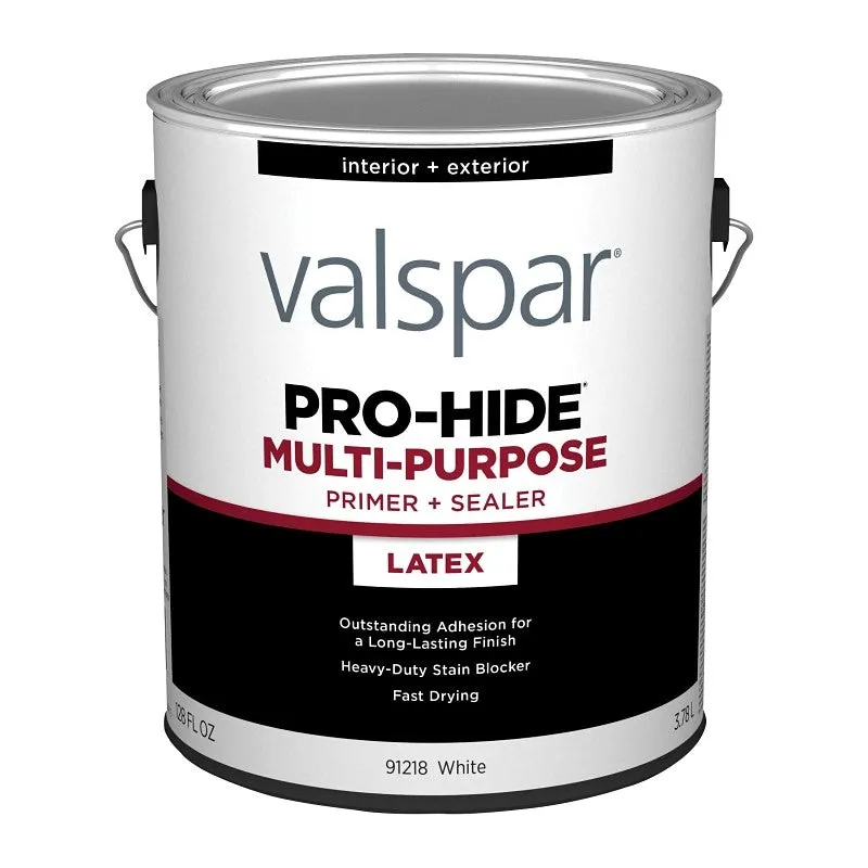 Valspar Pro-Hide 028.0091218.007 Multi-Purpose Primer, White, 1 gal, Metal Pail (Pack of 4)