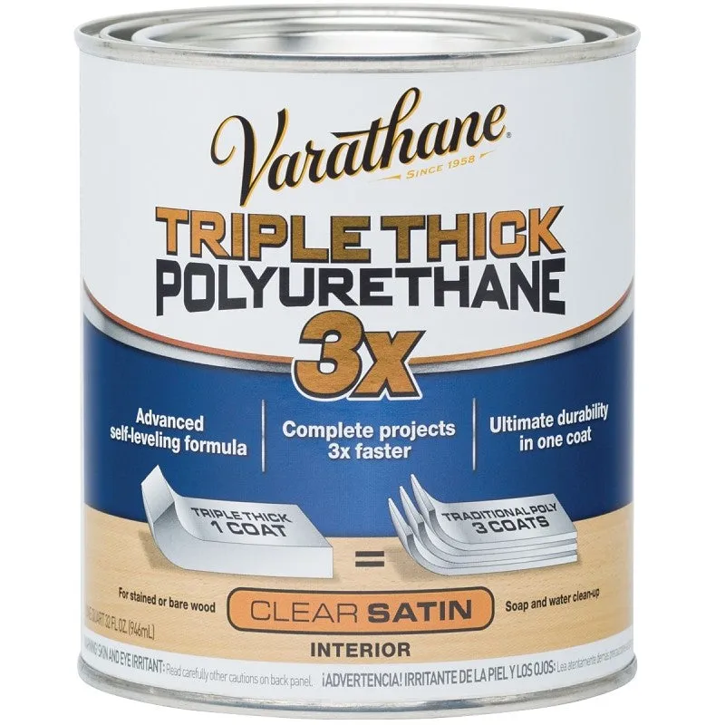 Varathane 284473 Polyurethane, Oil Base, Clear, Liquid, 1 qt Can, Interior (Pack of 2)