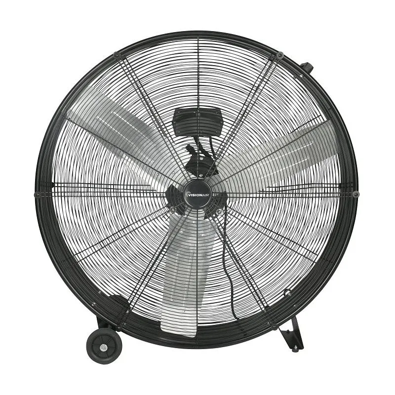 VisionAir 2VAFDRUM36 Heavy-Duty High-Velocity Drum Fan, 120 V, 36 in Dia Blade, 2-Speed, 12,000 cfm Air