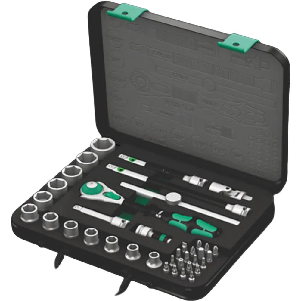 WERA 8100 SB 4 Zyklop Speed Ratchet Set, 3/8″ drive, imperial, 38 pieces