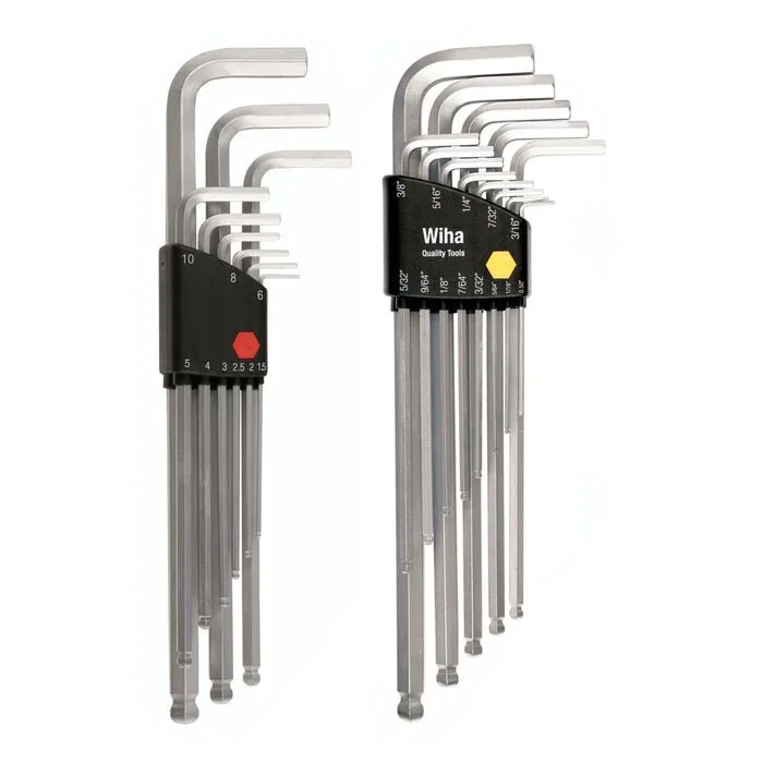 WIHA 66993 22 Piece Ball End Hex L-Key Set – Inch – Metric