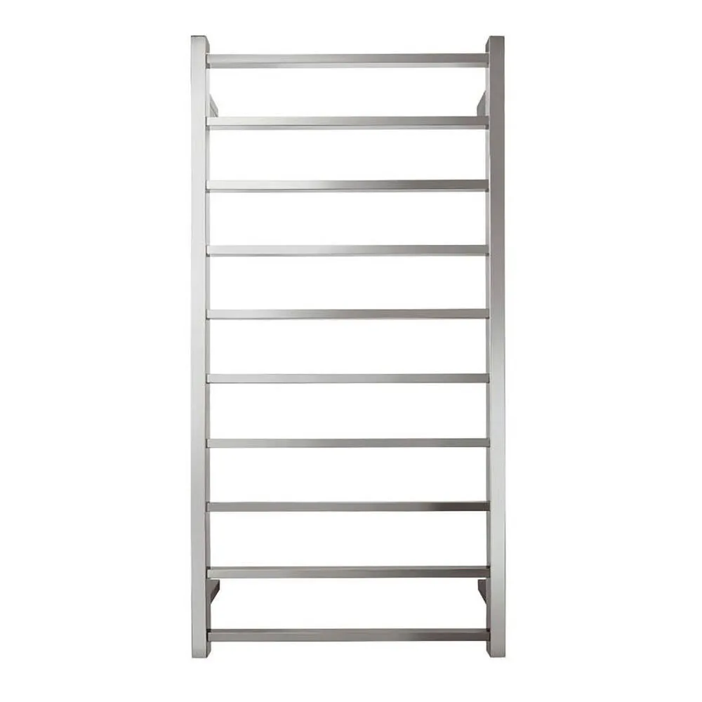 Warmup Multi-Bar Ladder Towel Rail – Square Tube Brushed Nickel 10 Bars