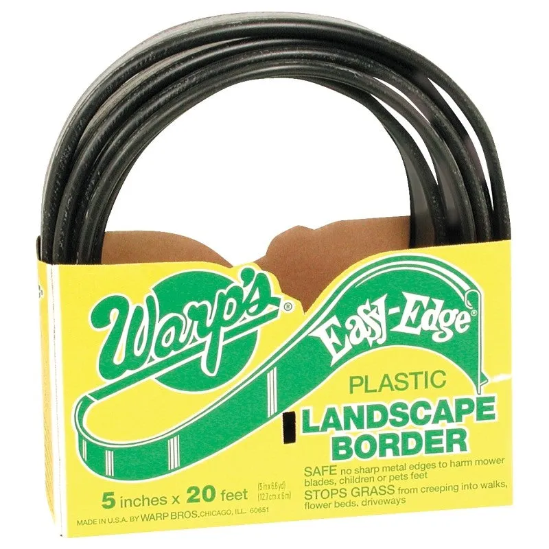 Warp’s Easy-Edge LB-520-B Landscape Border, 20 ft L, 5 in H, Plastic/Polyethylene, Black