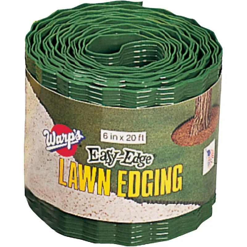 Warp’s Easy-Edge LE-620-G Lawn Edging, 20 ft L, 6 in H, Plastic, Green