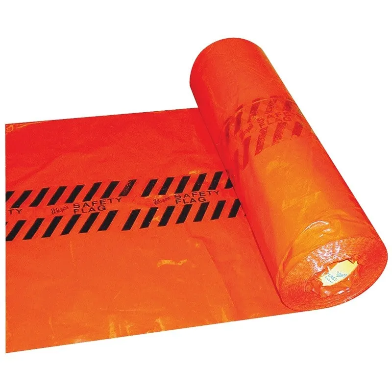 Warp’s RSF Safety Flag Roll, 18 in L, 18 in W, Red, Plastic