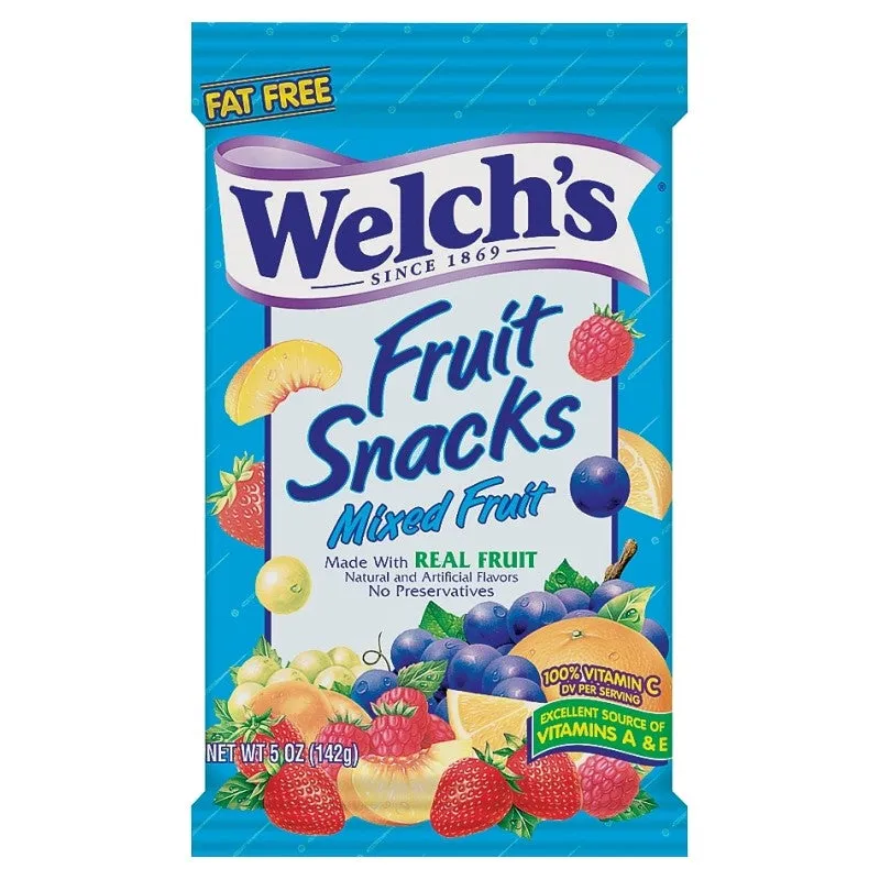 Welch’s WMF12 Fruit Snack, Mixed Fruit Flavor, 5 oz Bag (Pack of 12)