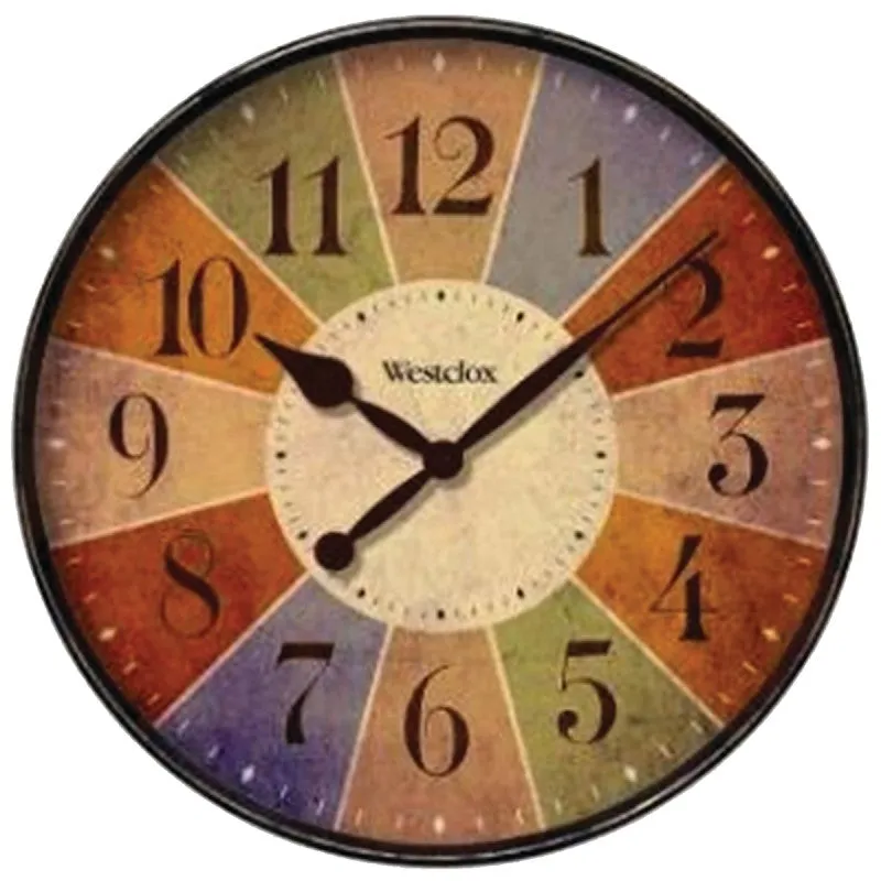 Westclox 32897 Clock, Round, Multi-Color Frame, Plastic Clock Face, Analog