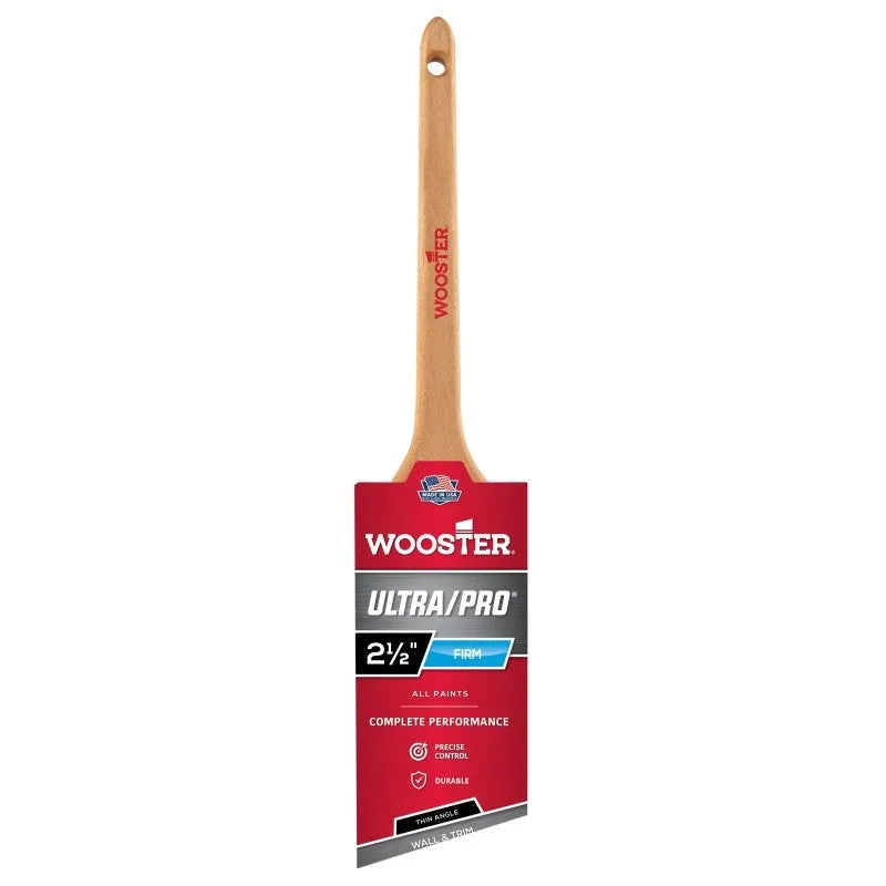 Wooster 4181-2 1/2 Paint Brush, 2-1/2 in W, 2-11/16 in L Bristle, Nylon/Polyester Bristle, Sash Handle