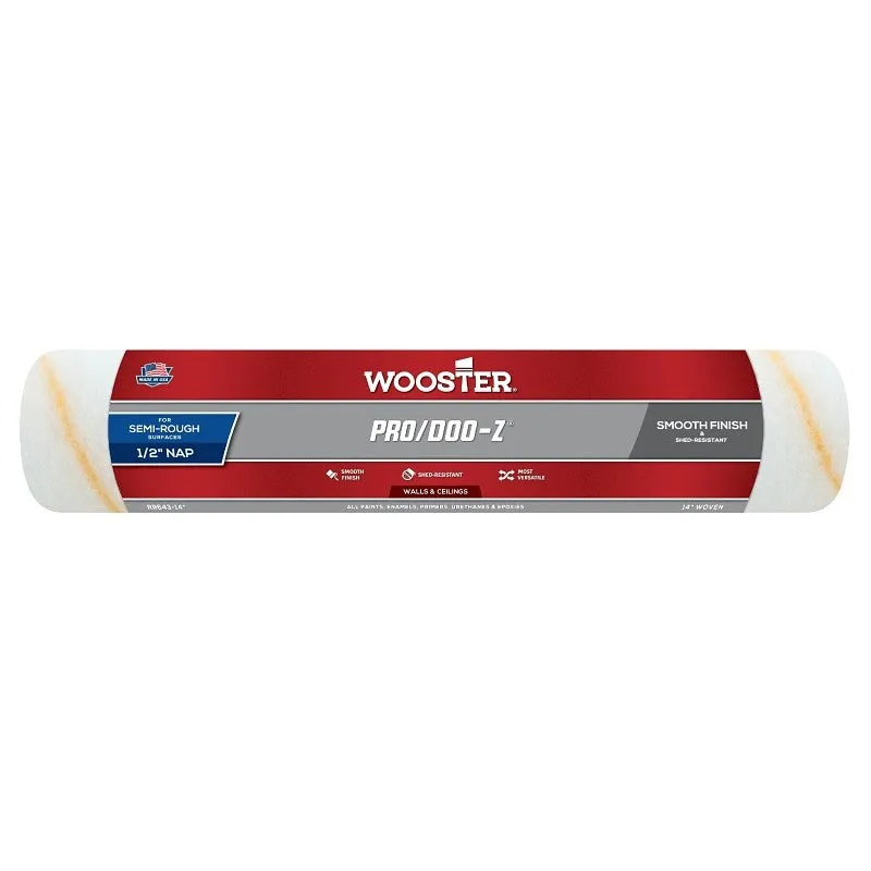 Wooster RR643-14 Roller Cover, White, 1/2 in Thick Nap, 14 in L