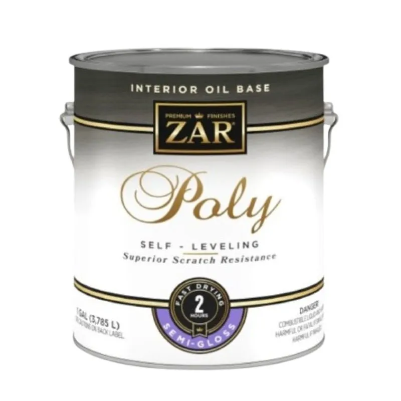 ZAR 33013 Polyurethane, Semi-Gloss, Liquid, Clear, 1 gal, Can (Pack of 2)