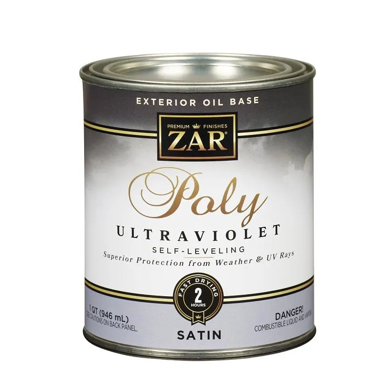 ZAR 34112 Exterior Polyurethane, Liquid, Amber, 1 qt, Can (Pack of 4)