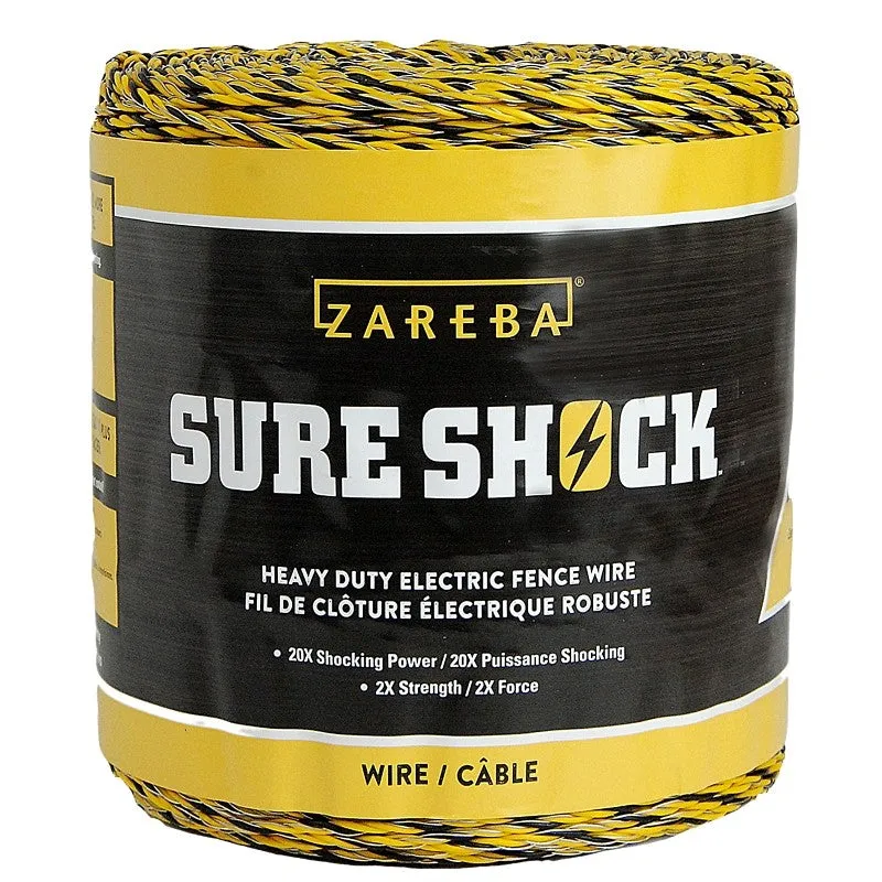 Zareba Sure Shock HDW1320YA-Z Heavy-Duty Polywire, 3-Conductor, Aluminum Conductor, 1320 ft L