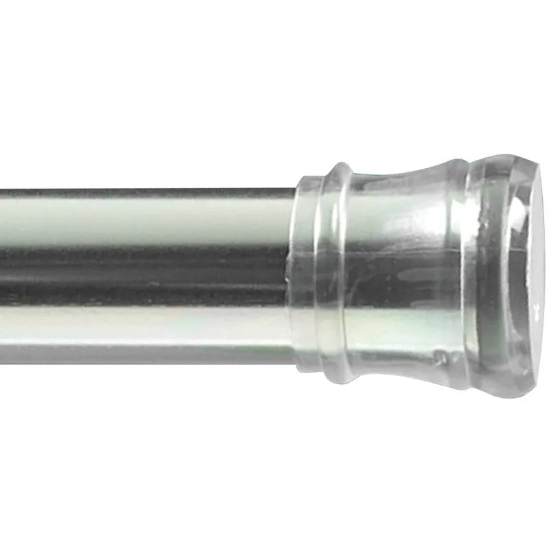 Zenna Home 608S/604S Shower Curtain Rod, 34-1/2 to 60 in L Adjustable, 1-1/4 in Dia Rod, Stainless Steel, Chrome
