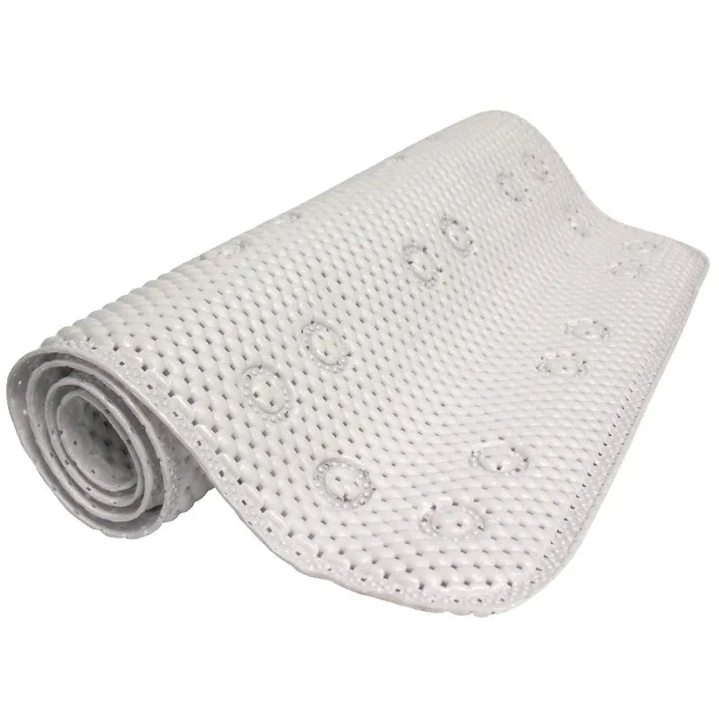 Zenna Home 79WW04 Foam Shower Mat, 36 in L, 17 in W, PVC, White (Pack of 4)