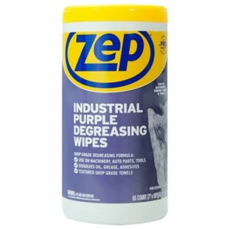 Zep ZUINDPRPL65 Heavy-Duty Degreasing Wipes, Ether-Like (Pack of 4)