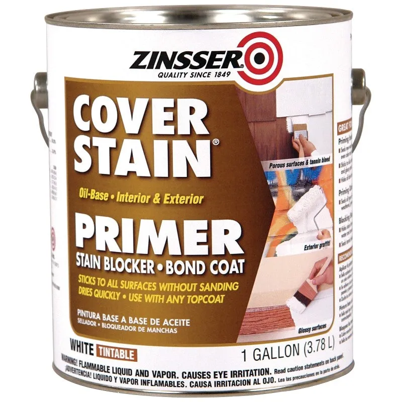 Zinsser 03501 Primer, Flat/Matte, White, 1 gal (Pack of 4)